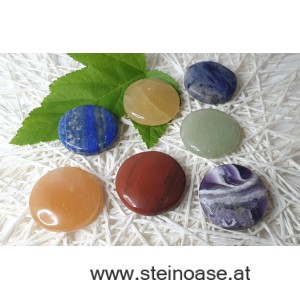 7 Chakren Steine-Set 'rund'